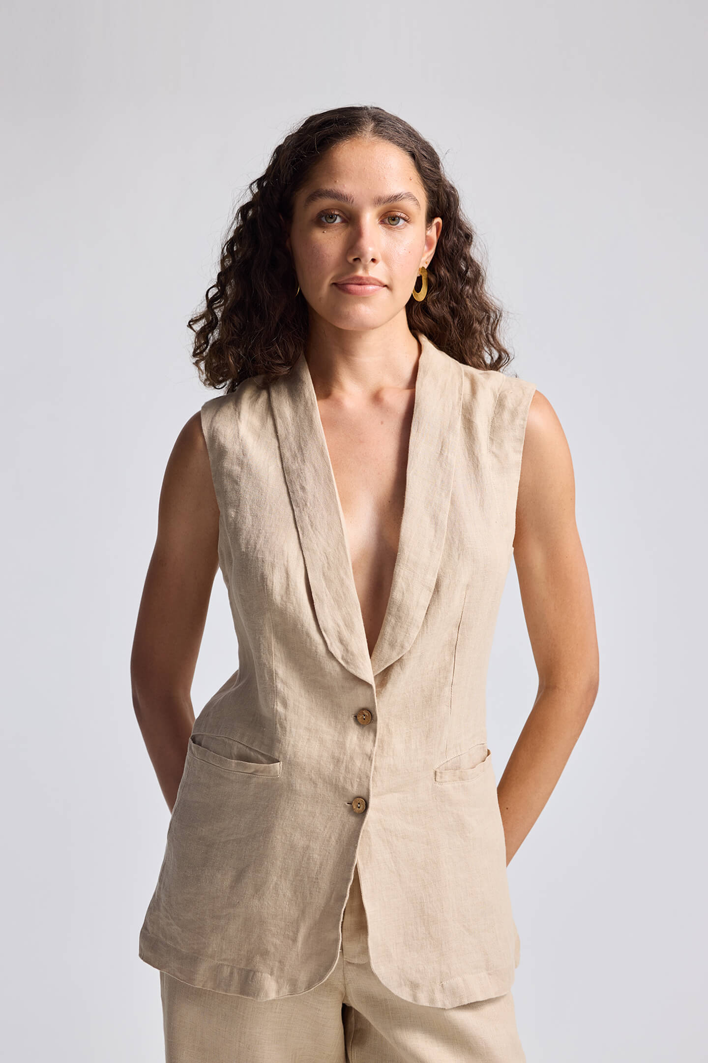 Sleeveless Hemp Jacket