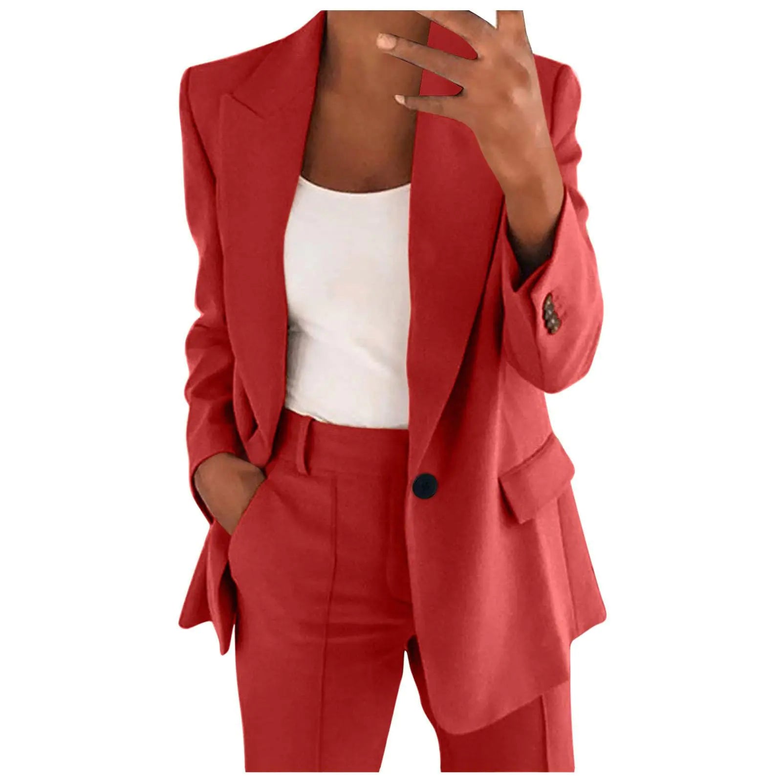 Blazer Sets Women 2 Piece Outfits Dressy Pant Suits Business Casual Outfits Loose Straight Leg Pants Work Clothing 2024 Plus Size Pant Suits